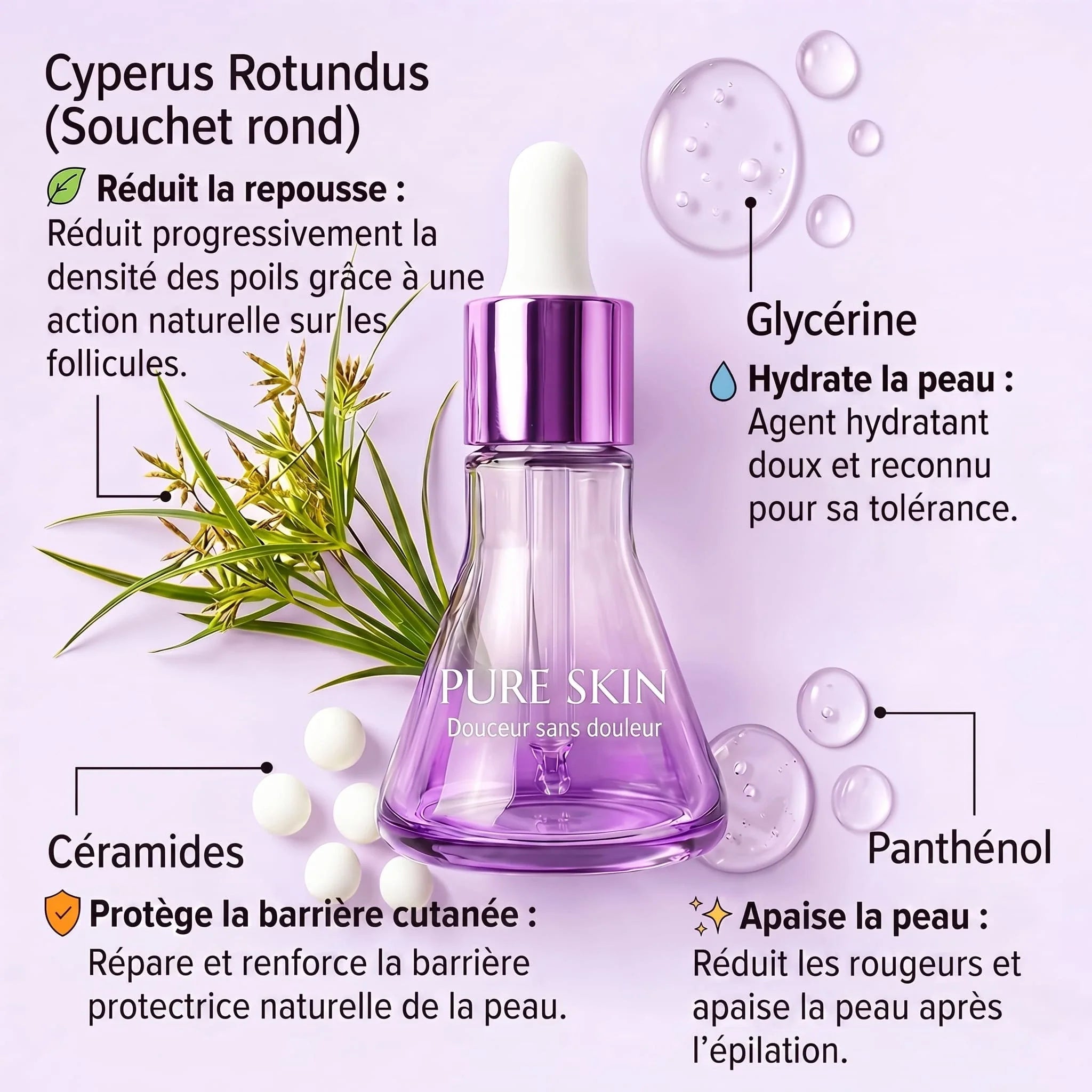 PureSkin - Sérum lissant anti-repousse de poils